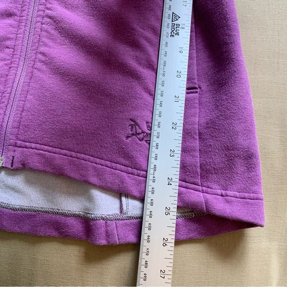 Arc'teryx Tarsa Hoodie Womens S Trim Fit Full Zip Jacket Fuchsia Thumbholes - Picture 16 of 16